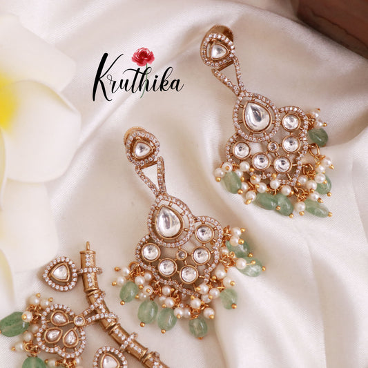 Trendy AD/Victorian Hasli-Pastel Green Beads NC1558