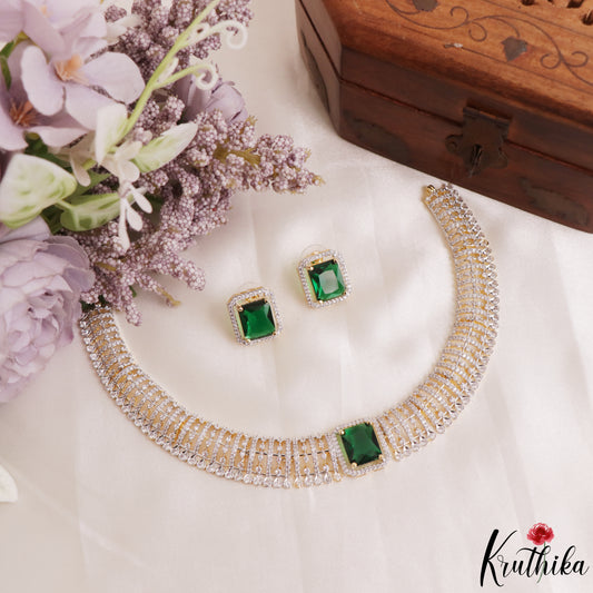 Sparkling Square Motifs CZ Victorian Hasli Choker NC3155 (Available In 3 Colors)