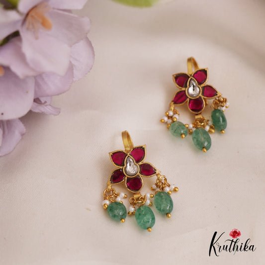 Simple Kemp Floral Motifs Earcuffs | Upper Earrings | Bugadi Earrings E945
