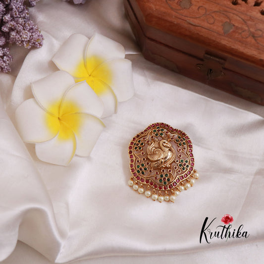 Premium Peacock Kempu Jada Billa J90