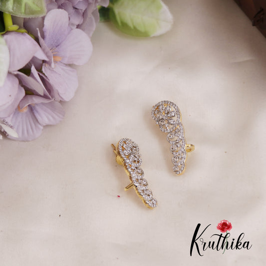 Classic AD Stone Geometric Ear Climbers E858