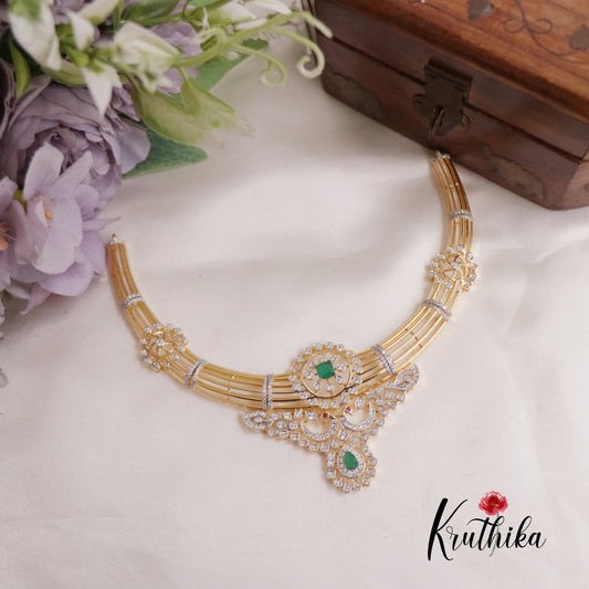 Trendy AD/ Victorian Peacock Hasli Necklace NC2250 (Available in 2 Colours)