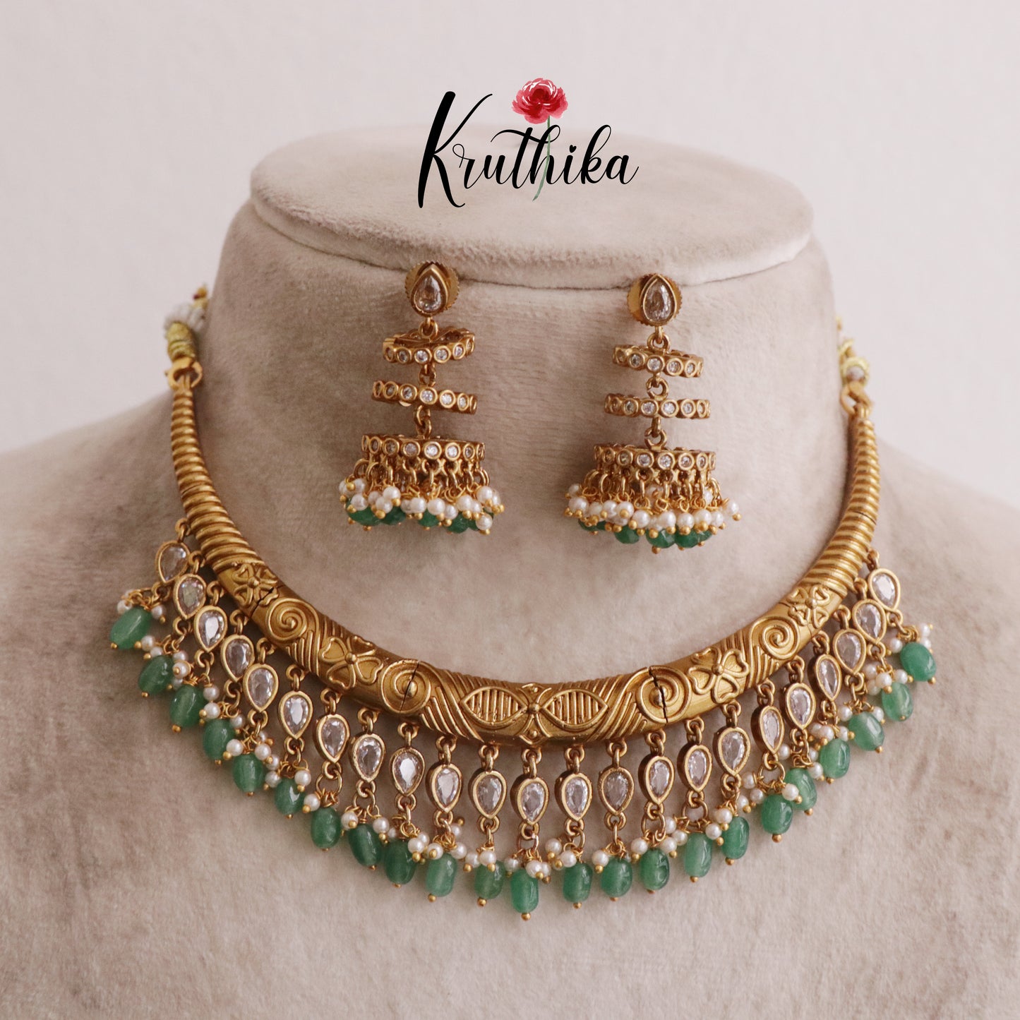 Elegant Antique Hasli Necklace Sets NC2028 (Available in 4 Colours)