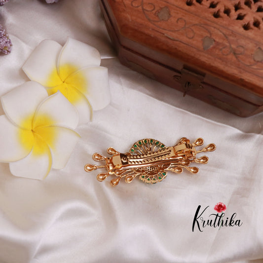 Trendy Peacock CZ Hair Clip J91 ( Available in 2 Colours)