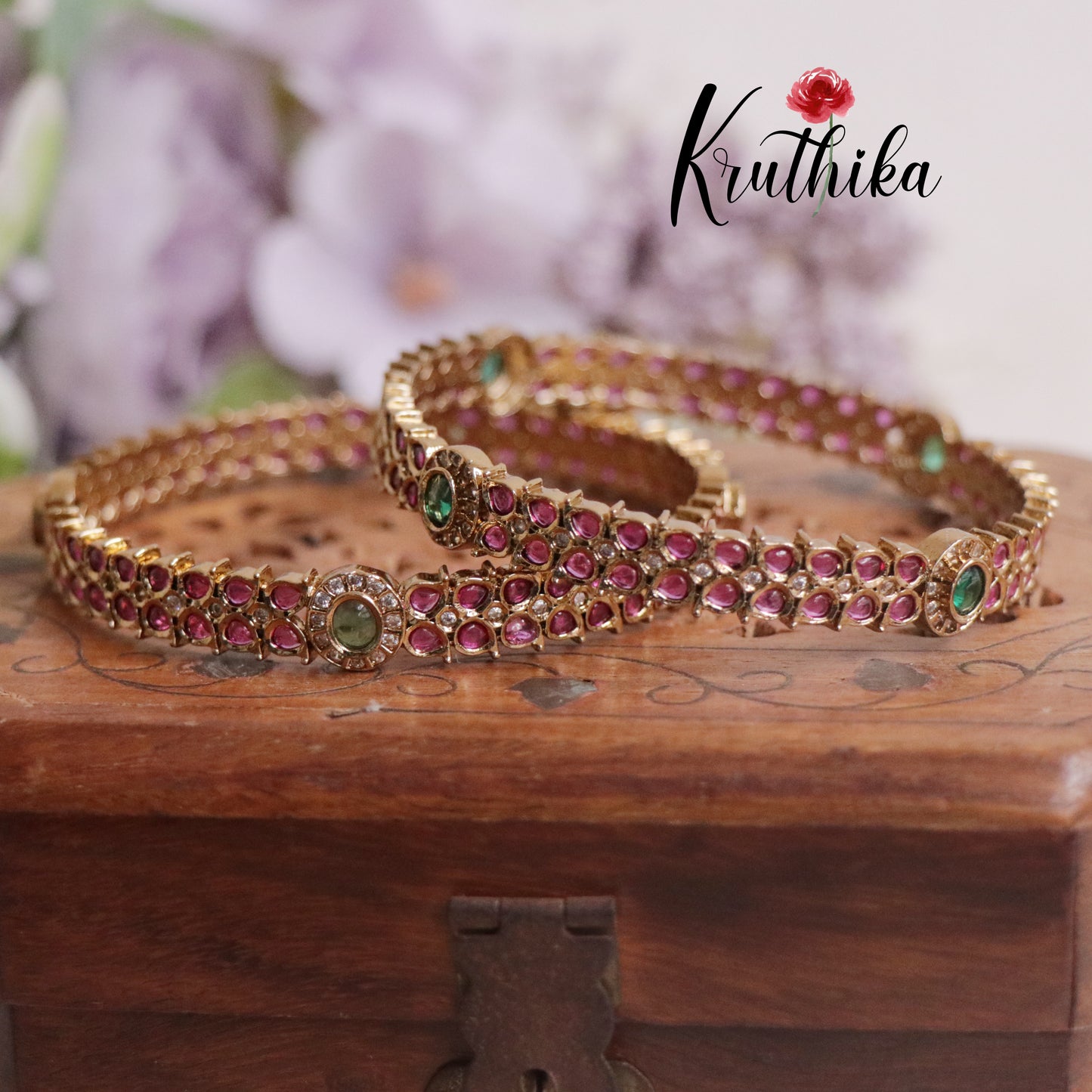 Beautiful Twin Stone Royale Bangles B220