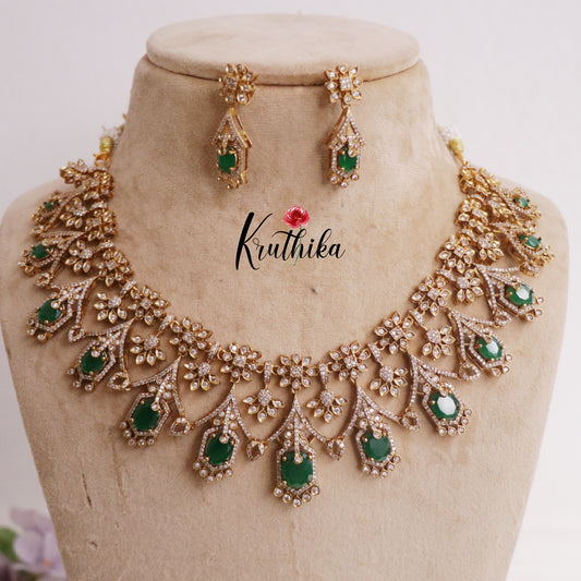 Grand CZ Victorian Necklace with Pendant Drop NC2239 (available in 2 Colors)