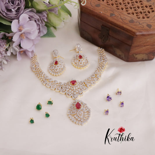 Pretty CZ Sparkling Victorian Necklace NC2284