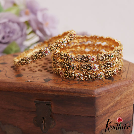 Beautiful Antique Lakshmi Motifs Bangles B486 (Set of 4 Bangles)