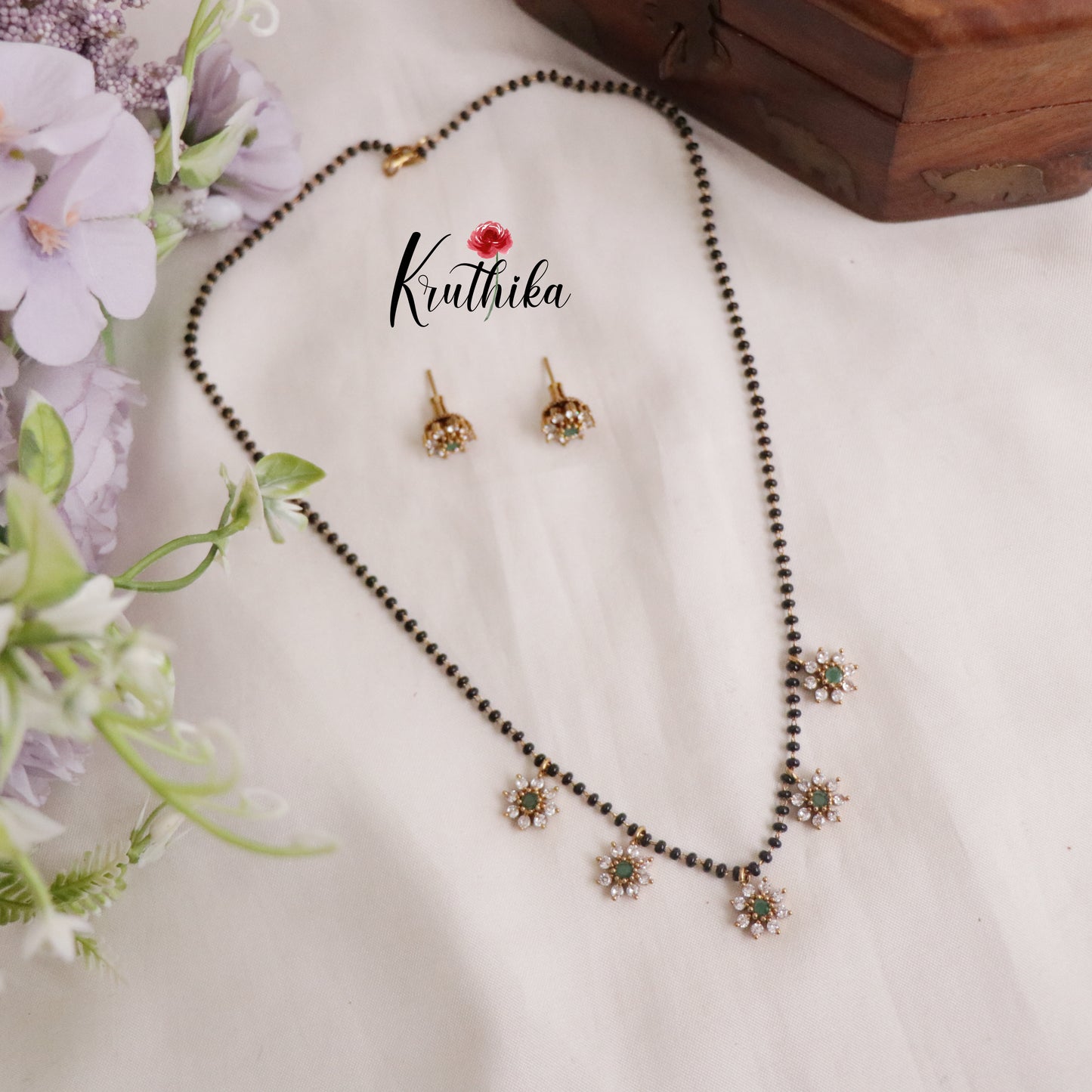 Beautiful Mangalsutra with Earrings Set NC2177 (Available in 3 Colours)