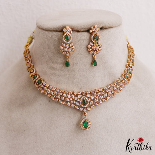 Elegant Teardrop AD Victorian Necklace NC2967 (Available In 4 Colors)