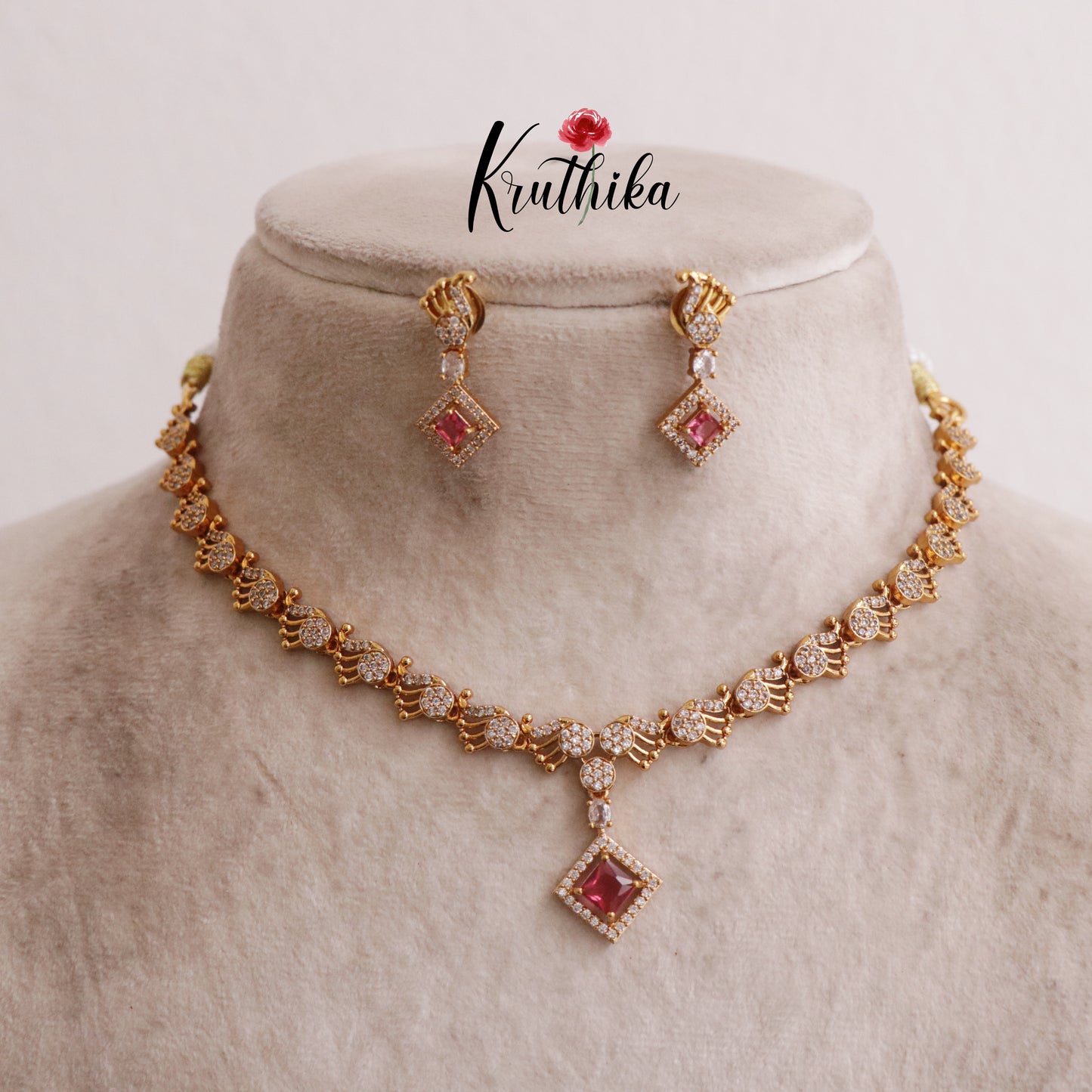 Gorgeous CZ Stone Necklace NC2064 (Available in 2 Colours)