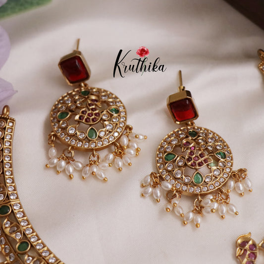 Beautiful AD Victorian Peacock Pearl Choker Set NC2295