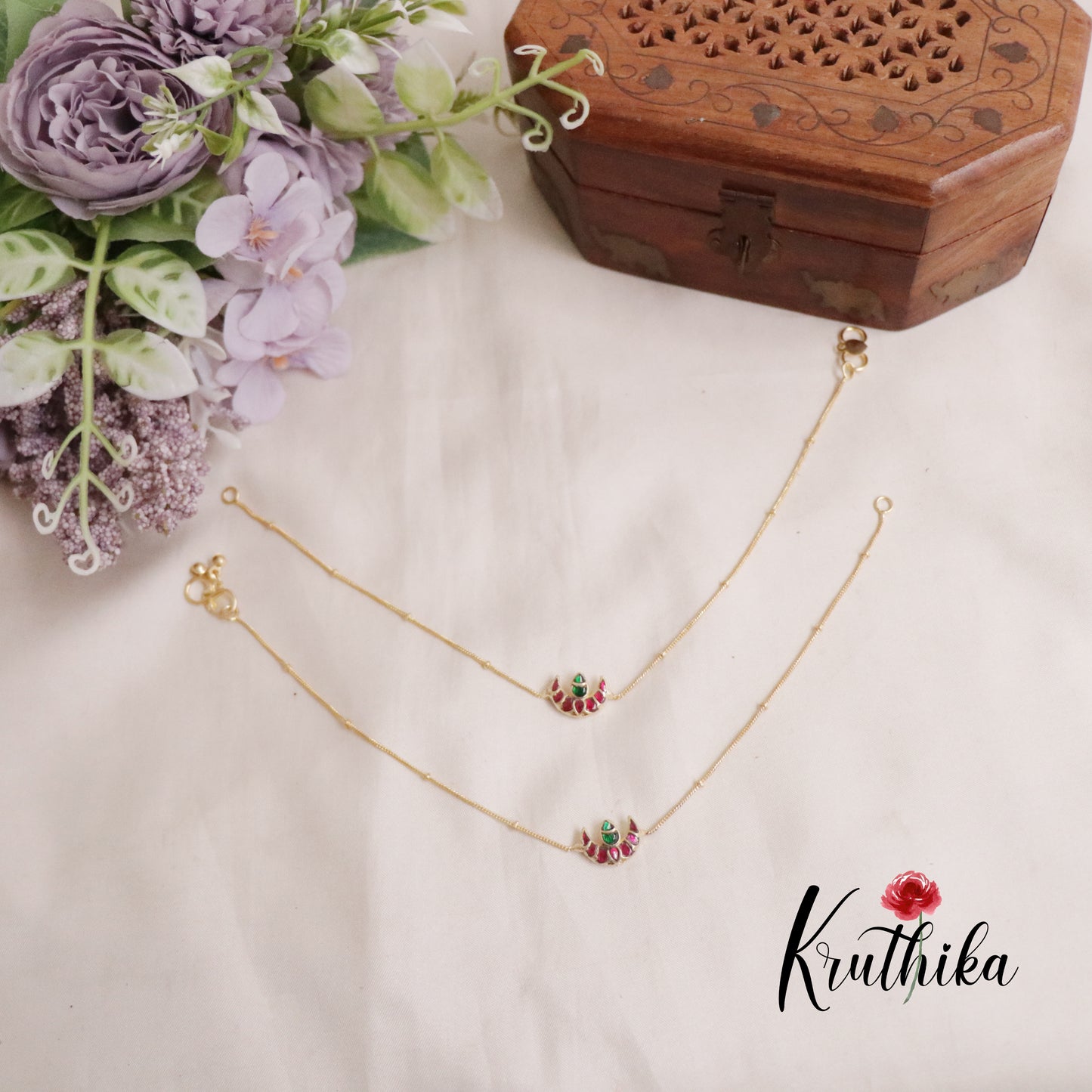 Simple Jadau Anklets A49