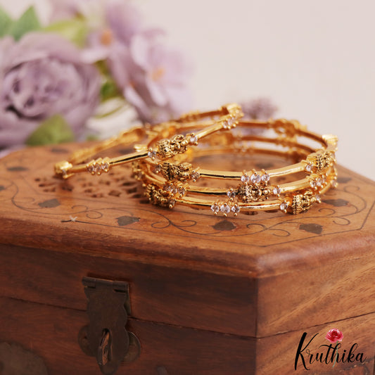 Elegant Antique Lakshmi Motifs Bangles B484 (Set of 4 Bangles)