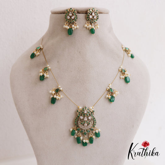 Trendy Kemp Peacock Motifs Invisible Chain With Beads Drops NC2701 (Available In 3 Colors)