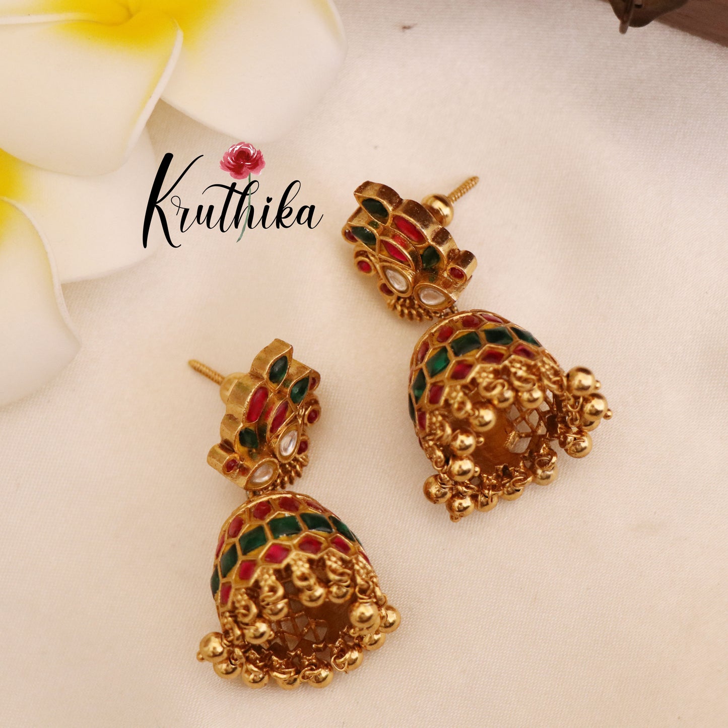 Premium Jadau Peacock Jhumkas E428