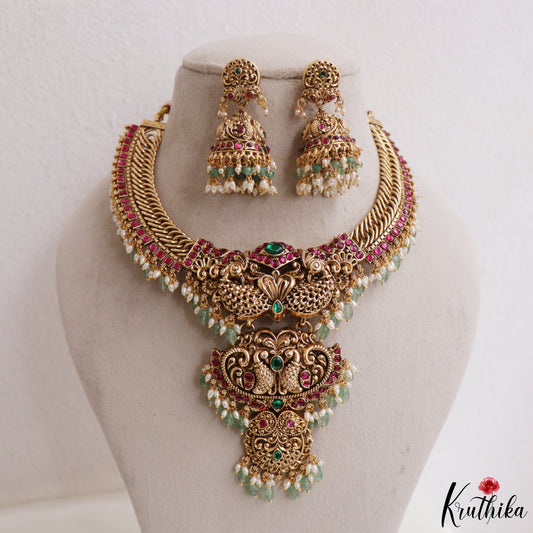 Royal Detachable Gold Replica Jadau Necklace with detachable pendants NC3309