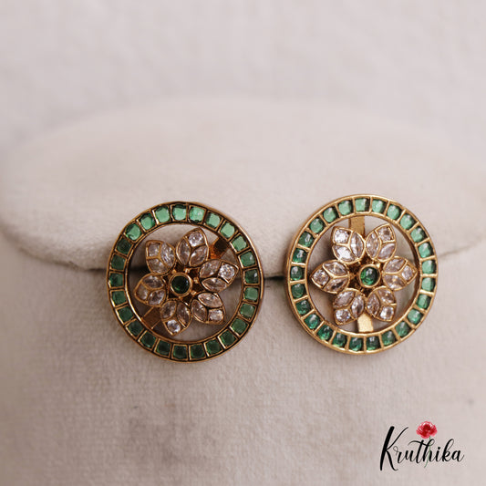 Elegant AD Stone Floral Earrings E793