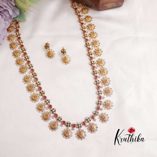 Premium CZ Lakshmi Coin/Kasumala Haaram LH1950