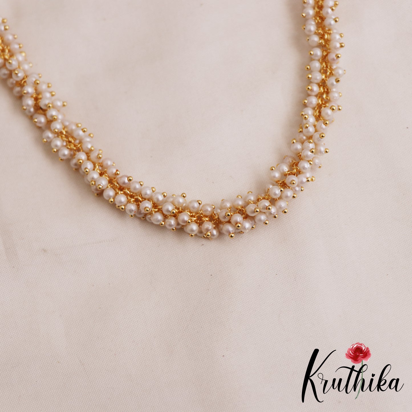 Trendy Gold-Tone Twist Pearl Mala Set NC2915