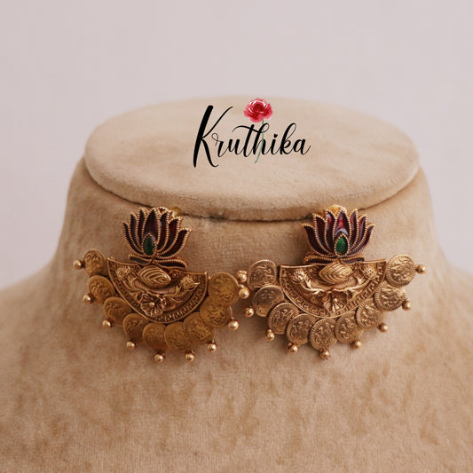 Budget Friendly Beautiful Lotus Coin Earstuds E699
