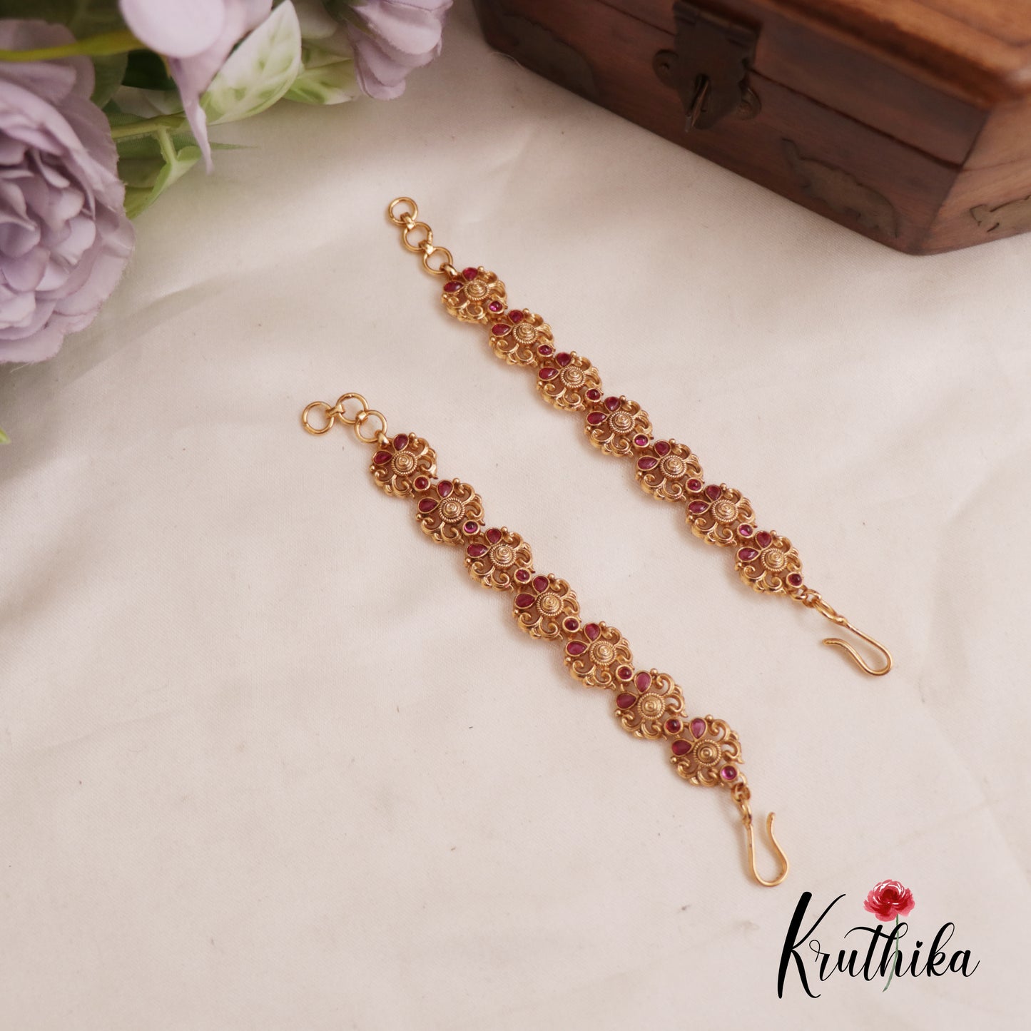 Classic Kemp Floral Earchains EC153