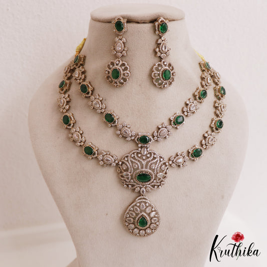 Stunning AD Teardrop Motifs Victorian Necklace NC2791