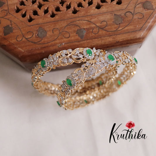 Elegance CZ Sparking Crimson Bangles B226 (Available in 2 Colours)