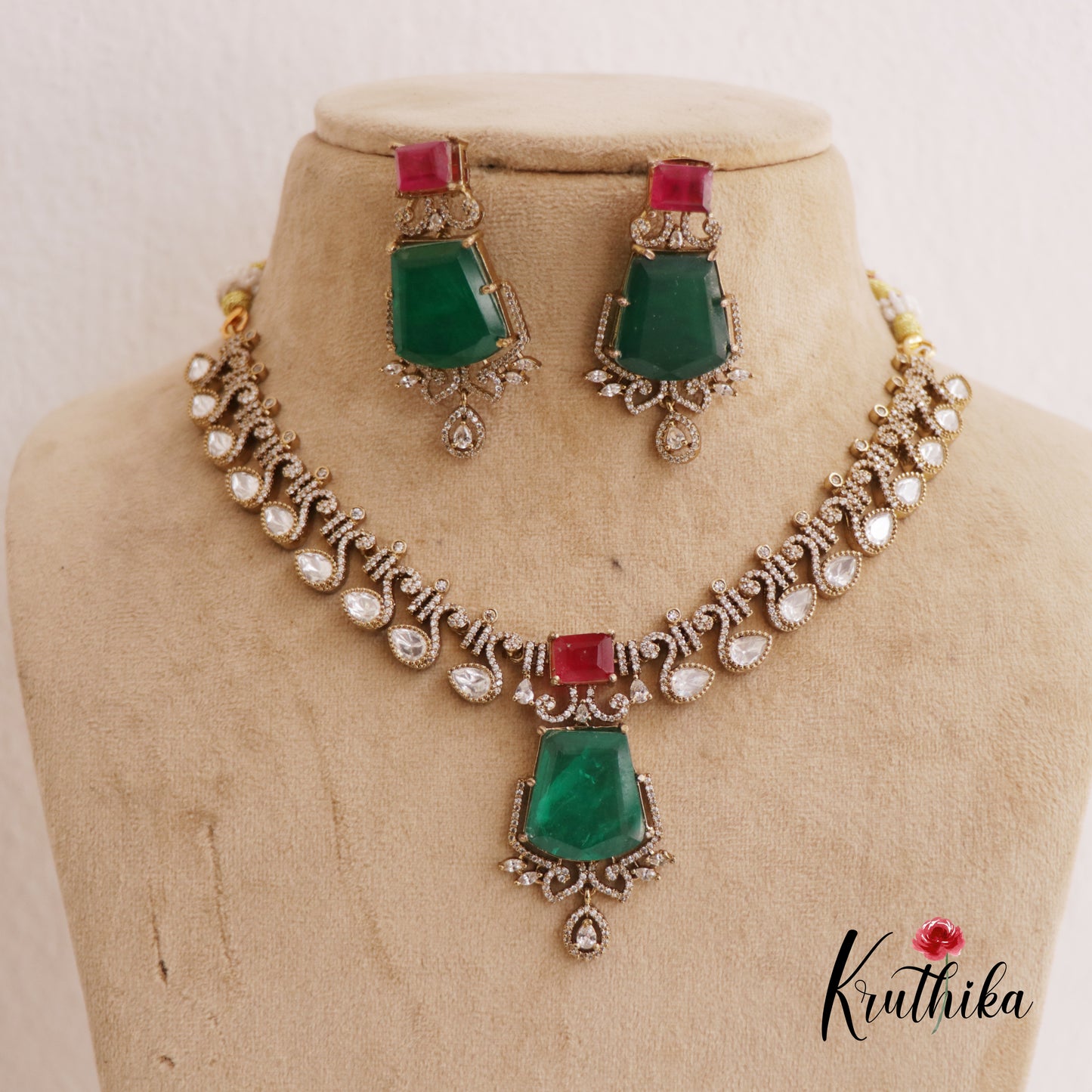 Gorgeous AD Peacock Moissanite Necklace NC2631