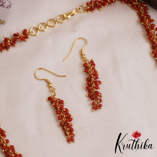Pretty Gold-Tone Twist Bead Mala Set NC2914