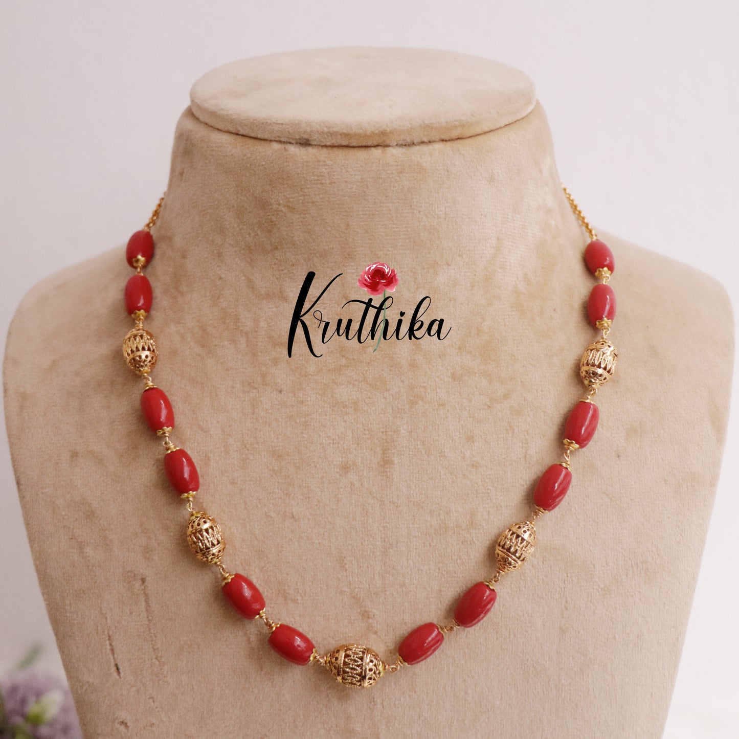Simple Coral Mala Necklace NC2255