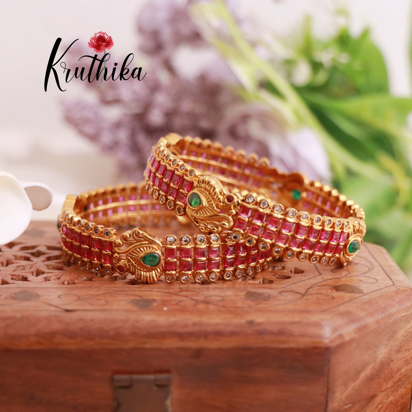 Ruby peacock Bangles B141