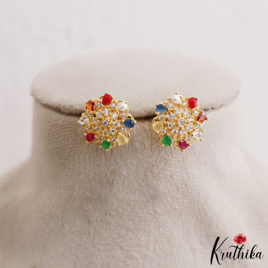 Trendy Navratna Earrings E1229