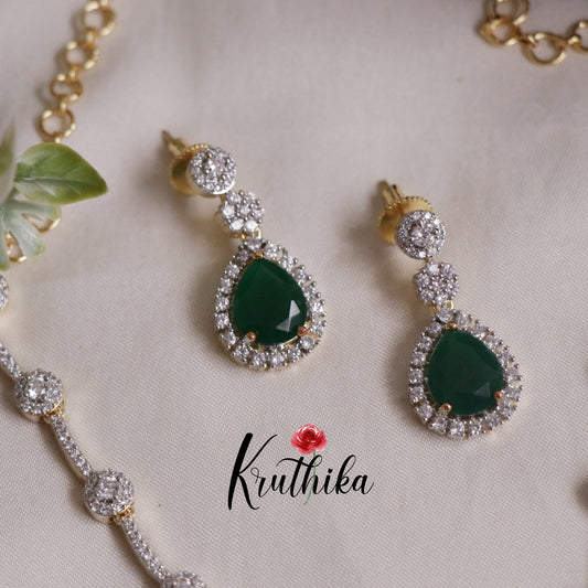 Elegance CZ Sparking Necklace with Pendant Drop NC2169 (Available in 3 Colours)