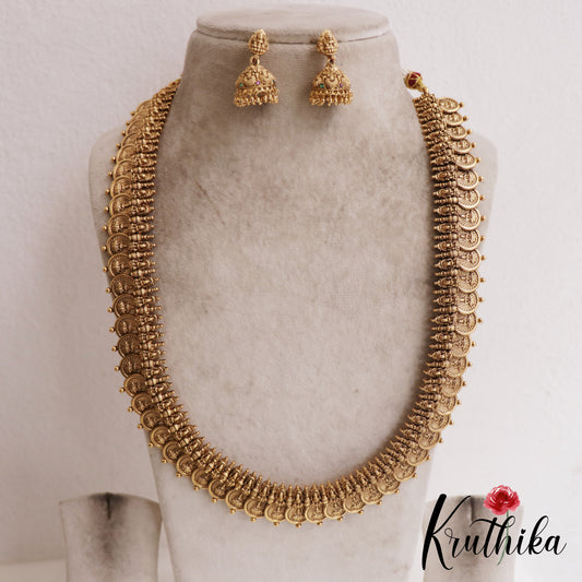 Premium Antique Lakshmi Motifs Kasu Haaram LH2088