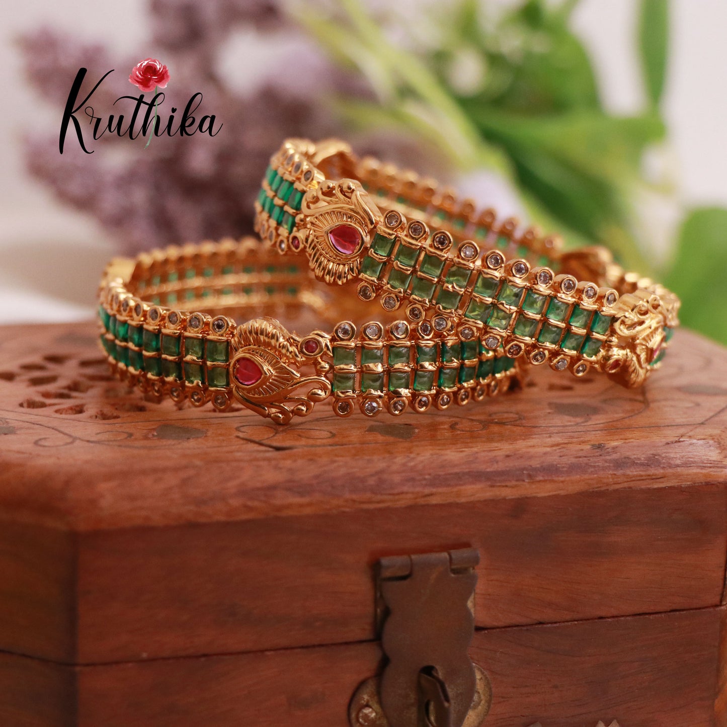 Emerald Peacock Bangles B140
