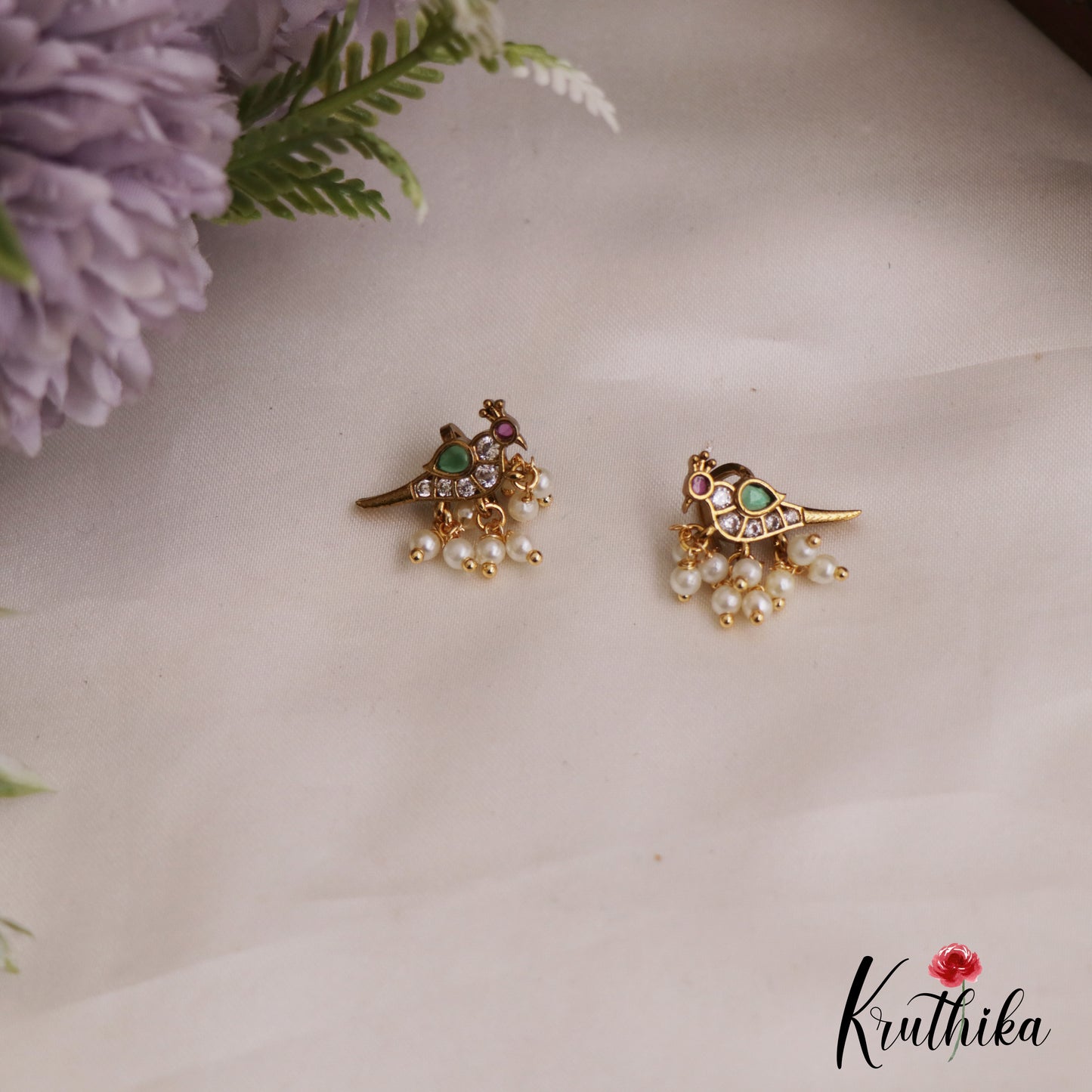 Pretty Kemp Peacock Motifs Earcuffs | Upper Earrings | Bugadi Earrings E943