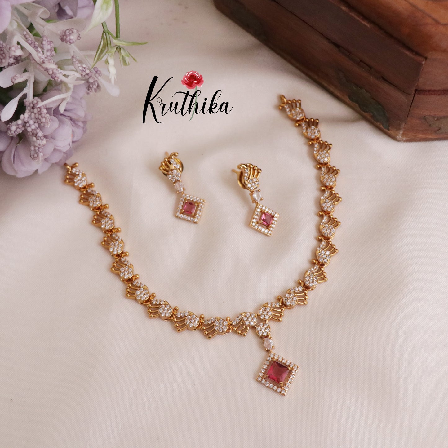 Gorgeous CZ Stone Necklace NC2064 (Available in 2 Colours)