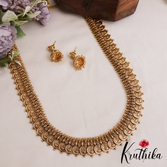 Premium Antique Lakshmi Motifs Kasu Haaram LH2088