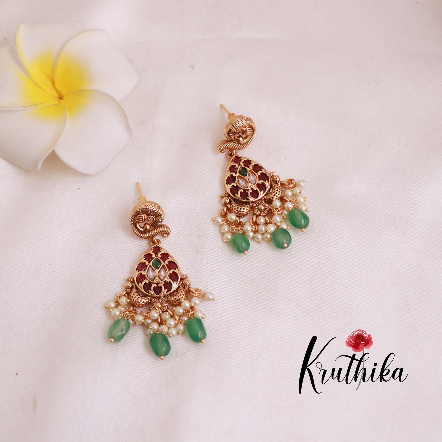 Beautiful Kempu Temple Choker NC1873 (Available in 2 designs)
