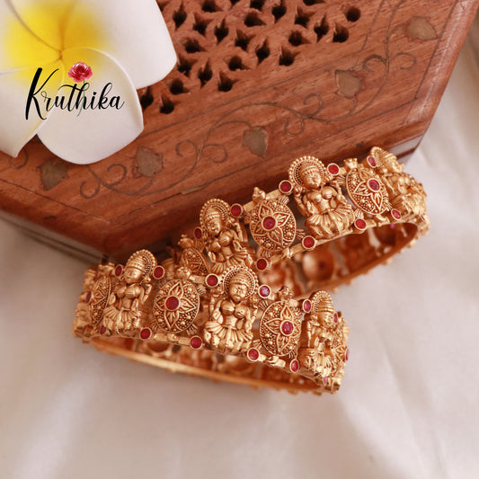 Premium Antique Ruby Lakshmi bangles B117