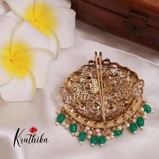 Premium AD/Victorian Elephants Jada Billa with Green Drops J70