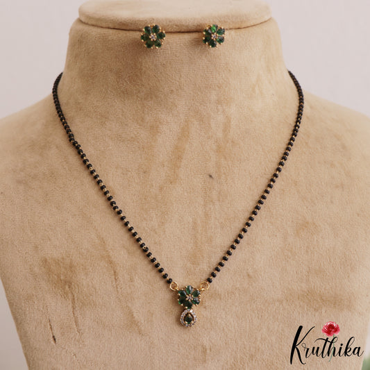 Simple Mangalsutra with Earrings Set NC2633 (Available in 2 Colours)
