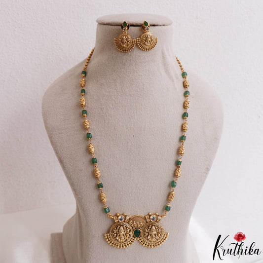 Elegant Antique Lakshmi Motifs Bead Haaram LH2181