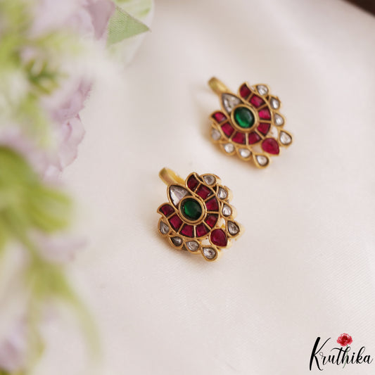 Elegant Kemp Floral Earcuffs | Upper Earrings | Bugadi Earrings E1224