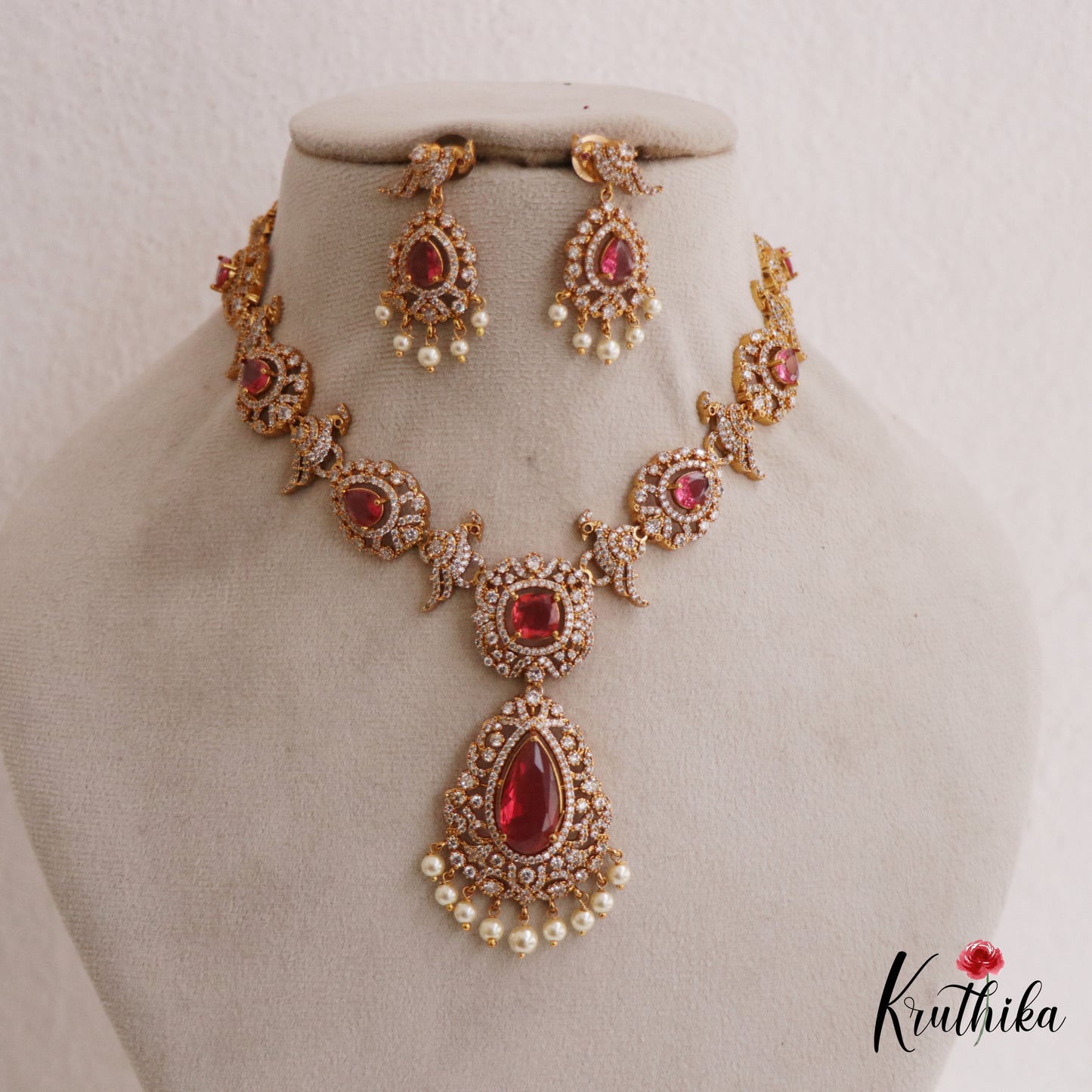 Premium AD Peacock Necklace NC2526 (Available In 2 Colors)