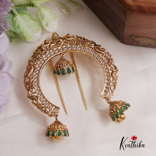 Beautiful Half moon shape Jhumka drops Jada billa J247