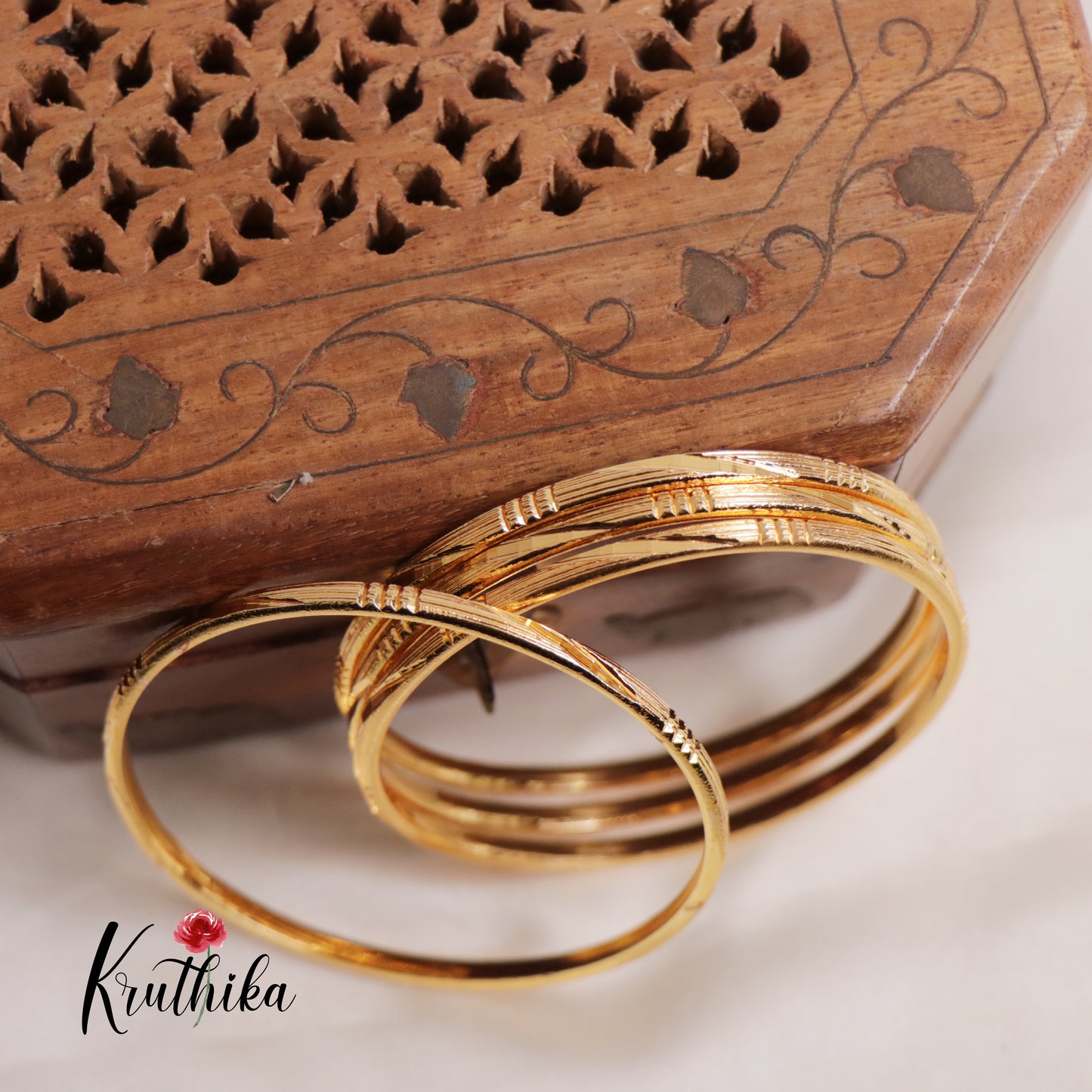 Simple Trendy Micro Plated Daily Wear Bangles B355 (Set of 4 Bangles)