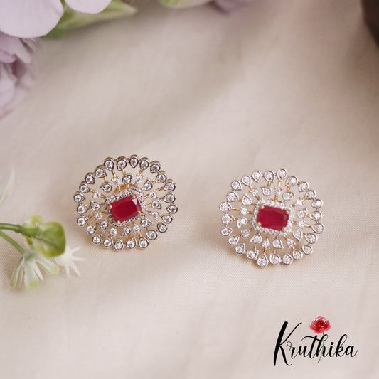 Simple CZ Sparkling Ear Studs E621 (Available in 2 Colours)