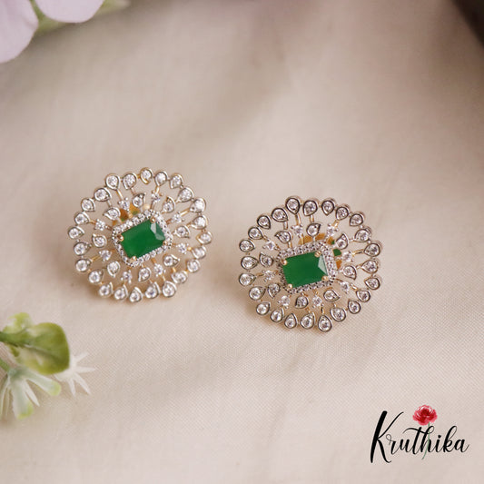 Simple CZ Sparkling Ear Studs E621 (Available in 2 Colours)